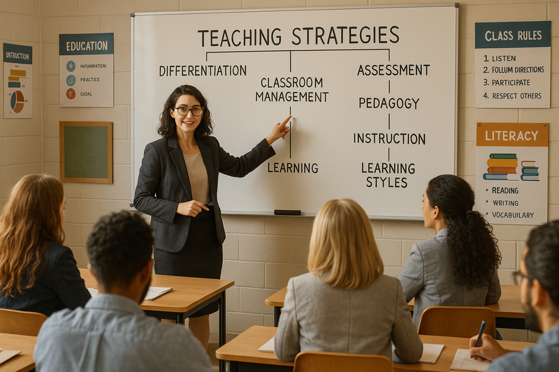 teacher teaching a teaching course